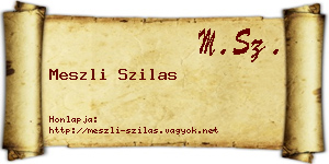 Meszli Szilas névjegykártya